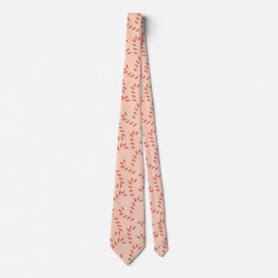 Peachy Pink Christmas Candy Canes Neck Tie