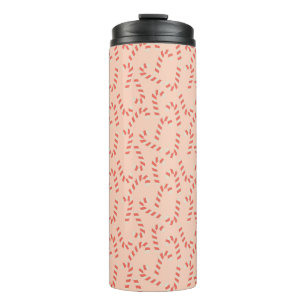 Peachy Pink Christmas Candy Canes Thermal Tumbler