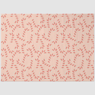 Peachy Pink Christmas Candy Canes Tissue Paper