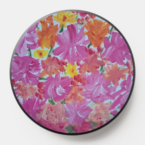 Peachy Pink Floral PopSocket