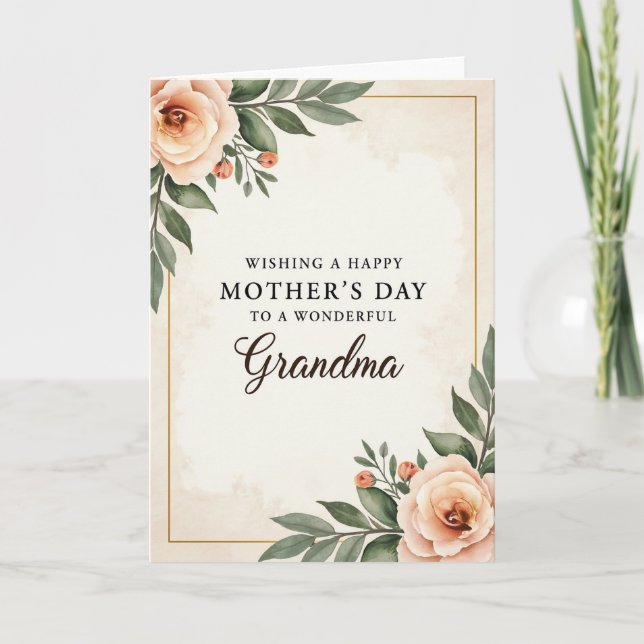 Peachy Pink Mothers Day Art Card (Front)