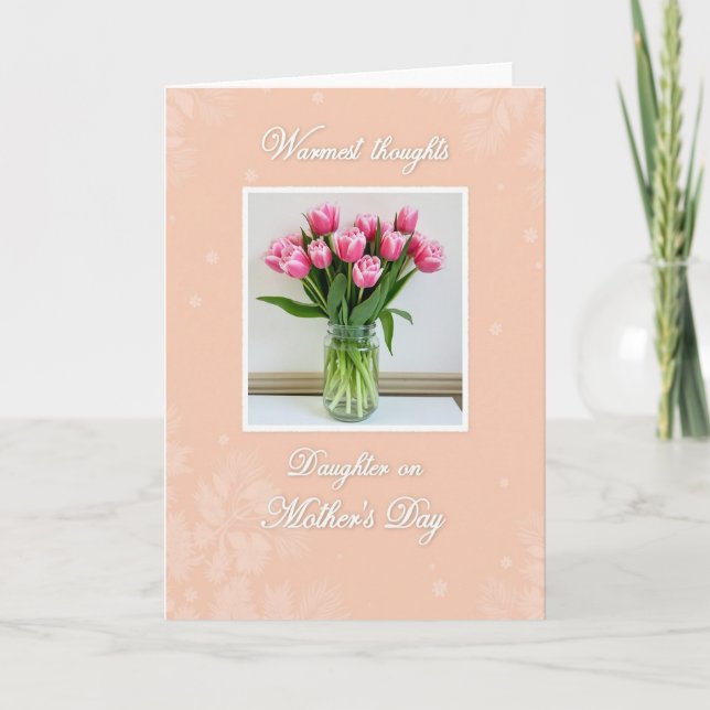 Peachy Pink Mothers Day Card (Front)