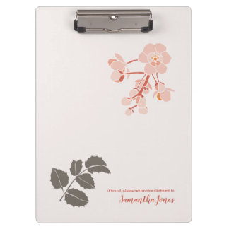 Peachy Pink Oregon Grape Flower Letterhead Clipboard