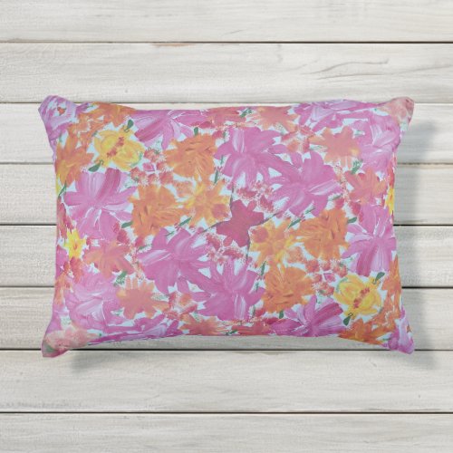 Peachy Pink Outdoor Accent Pillow 12x16