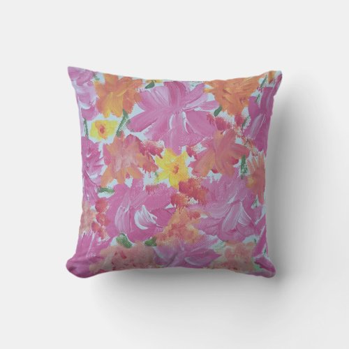 Peachy Pink Outdoor Accent Pillow 16x16
