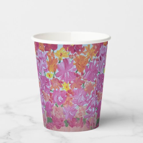 Peachy Pink Paper Cups