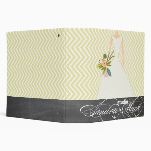 Peachy Pink Rose Zig Zag Wedding Planner 3 Ring Binder