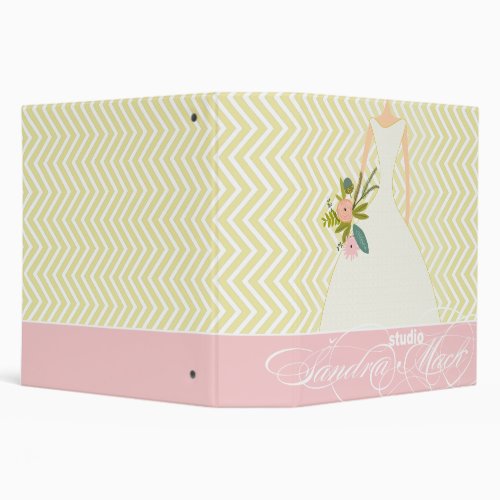 Peachy Pink Rose Zig Zag Wedding Planner Binder