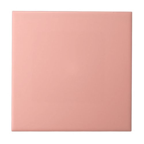 Peachy Pink Solid Color Ceramic Tile