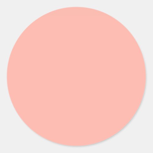 Peachy Pink Solid Color Classic Round Sticker