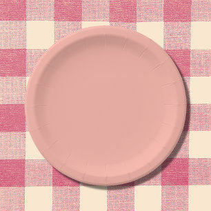 Peachy Pink Solid Color Paper Plates