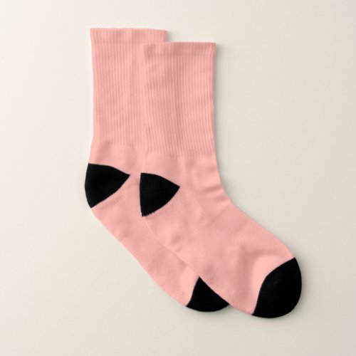 Peachy Pink Solid Color Socks