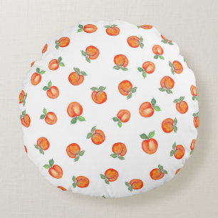Peachy Print Round Pillow