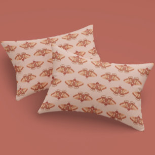 Peachy Retro Moth – Delicate Repeating Print Pillow Case