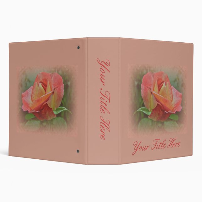 Peachy Rose Blossom 3 Ring Binder (Background)