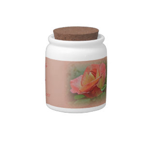 Peachy Rose Blossom Candy Jar