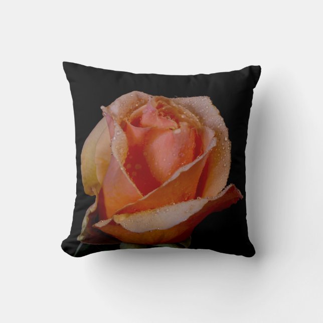 Peachy Rose Throw Pillow (Front)