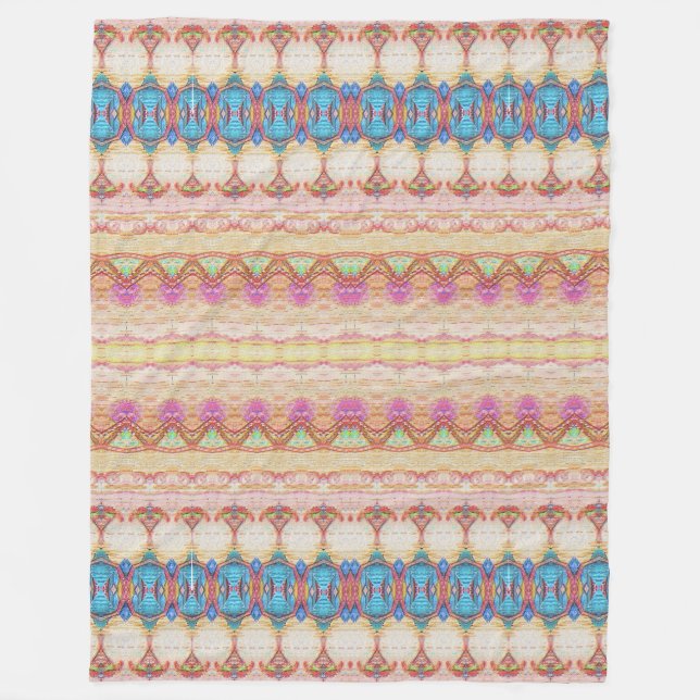 Peachy Rug Pattern Fleece Blanket (Front)
