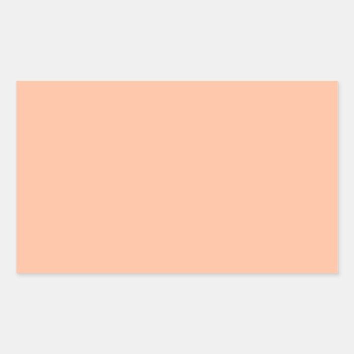 Peachy Skin Tone Solid Trend Color Background Rectangular Sticker Zazzle Com