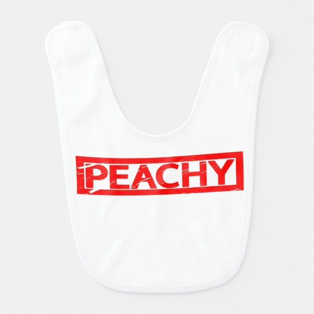 Peachy Stamp Baby Bib (Front)