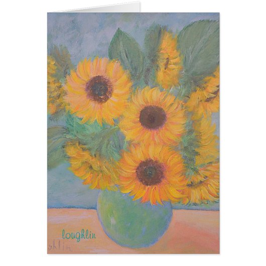 Peachy Sunflowers Cards (Front)