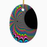 Peackock A Delic - Fractal Art Ceramic Ornament