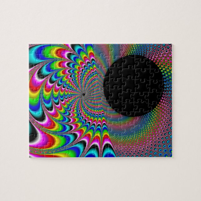 Peackock A Delic - Fractal Art Jigsaw Puzzle (Horizontal)