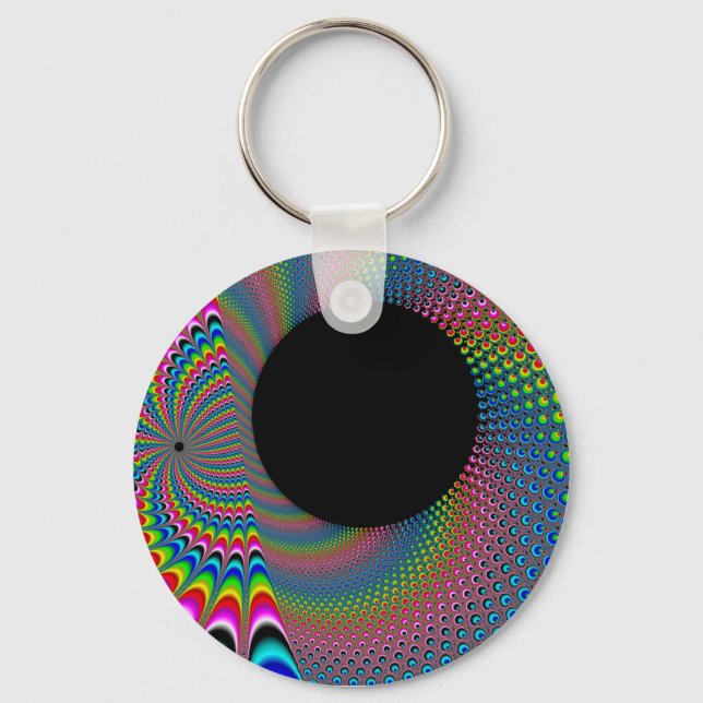 Peackock A Delic - Fractal Art Keychain (Front)