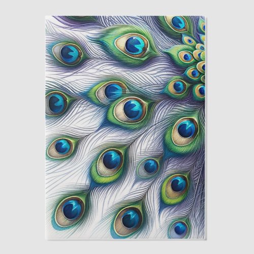 Peacock 5x7 Vellum for Wedding Invitations
