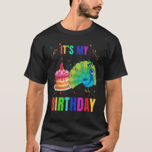 Peacock 6th Birthday Cute Birds Animal Graphic T-Shirt