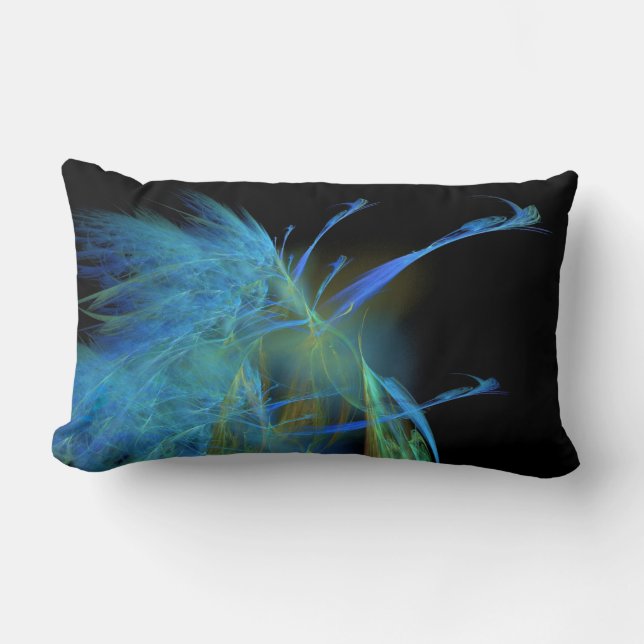 Peacock Abstract Lumbar Pillow (Front)