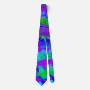 Peacock Abstract Watercolors Neck Tie