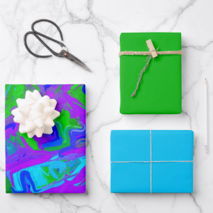 Peacock Abstract Watercolors Wrapping Paper Sheets