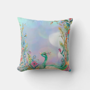 Peacock Accent Throw Pillow