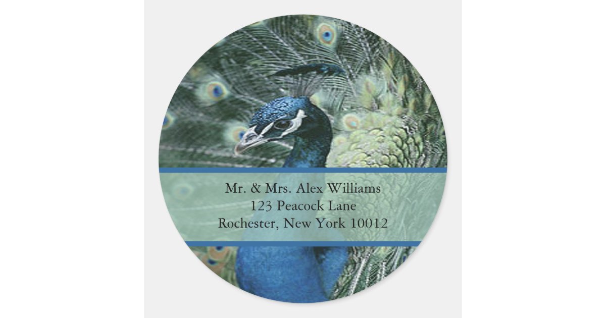 Peacock Address or Save the Date Labels | Zazzle