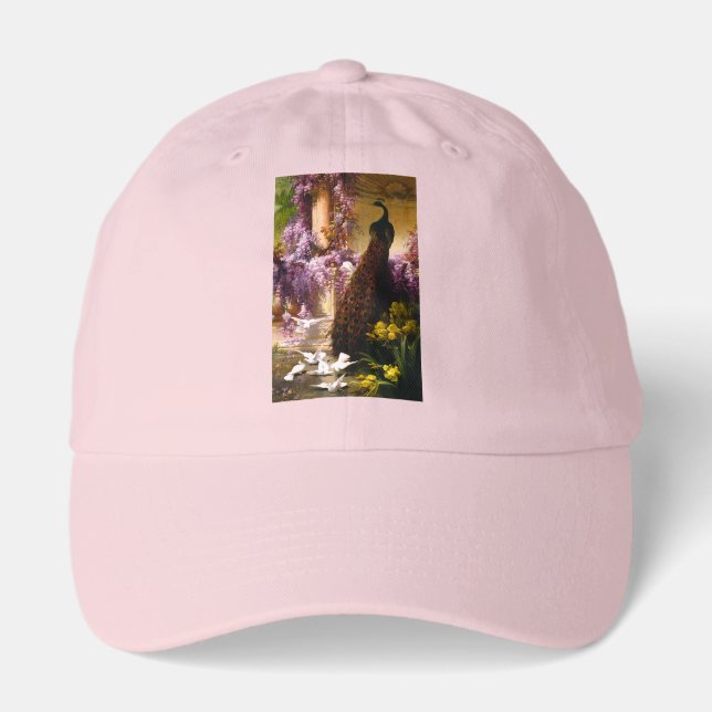 Peacock and Doves in a Garden Hat (Front)