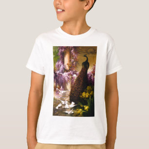Peacock and Doves in a Garden T-Shirt