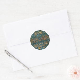Peacock and Dragon, 1878 by William Morris Classic Round Sticker