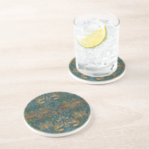 Peacock and Dragon, 1878 by William Morris Coaster