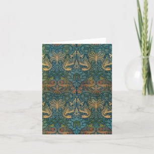 Peacock and Dragon, 1878 by William Morris Letterpress Thank You Card
