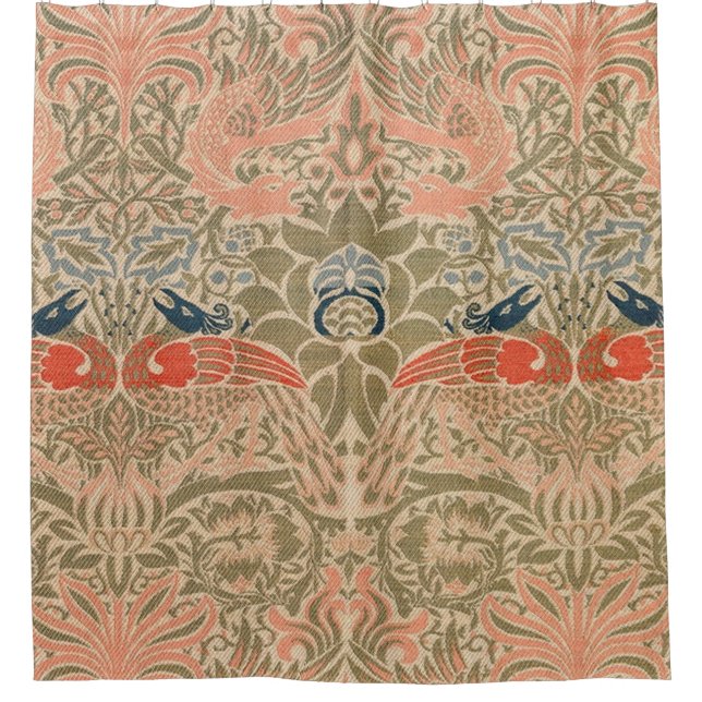 Peacock And Dragon (1878) By William Morris Shower Curtain (Front)