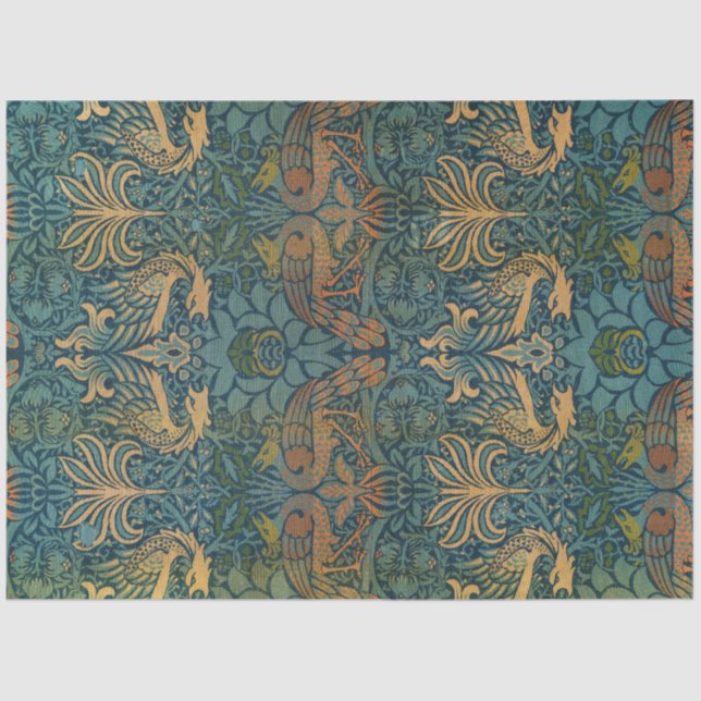 Peacock and Dragon, 1878 by William Morris Tissue Paper (Front)