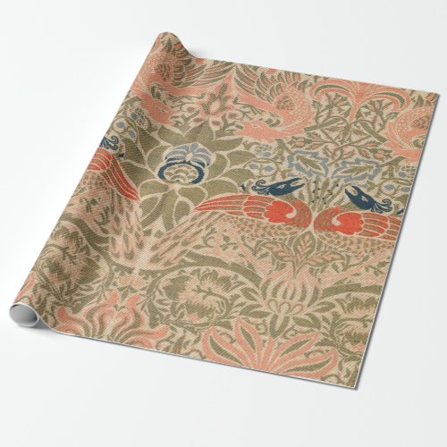 Peacock And Dragon 1878 By William Morris Wrapping Paper
