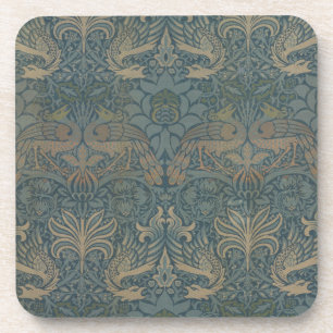 Peacock and Dragon by William Morris Beverage Coaster