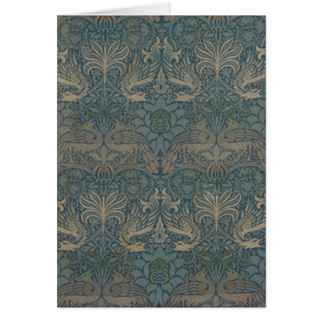 Peacock and Dragon by William Morris Cards (Front)