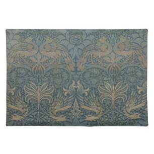 Peacock and Dragon by William Morris Cloth Placemat