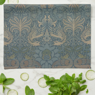 Peacock and Dragon by William Morris Kitchen Towel