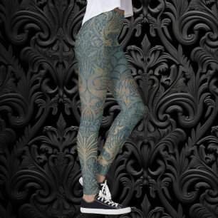 Peacock and Dragon by William Morris Leggings
