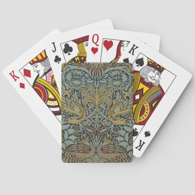 Peacock and Dragon (by William Morris) Poker Cards (Back)