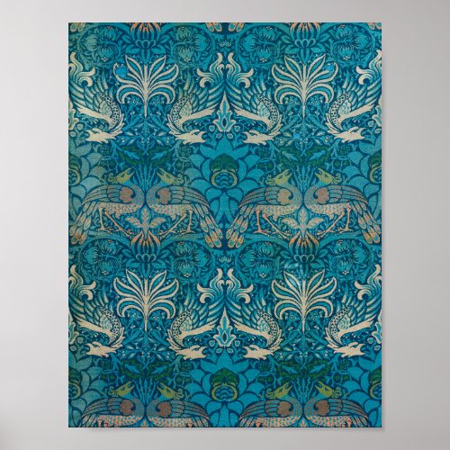 Peacock and Dragon by William Morris Poster